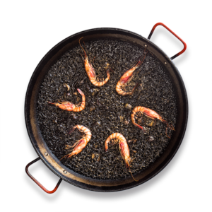 Arroz negro con gamba roja