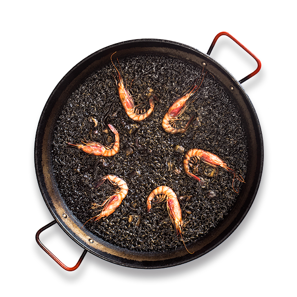 Arroz negro con gamba roja